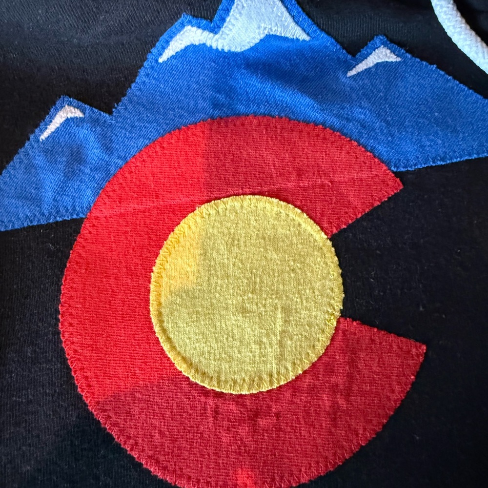 Black Hoodie With Colorado Flag Design - image 3